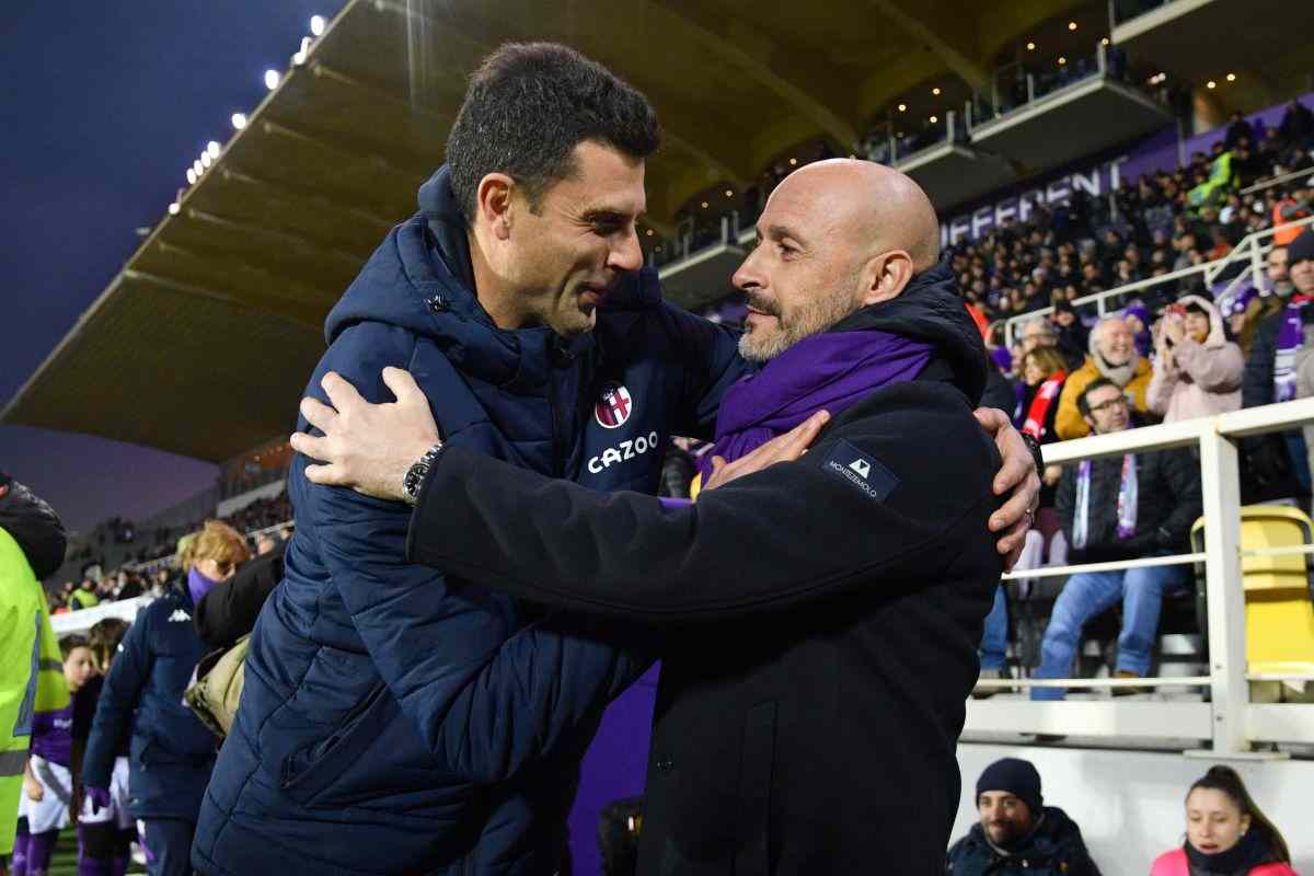 Vincenzo Italiano e Thiago Motta, allenatori di Fiorentina e Bologna
