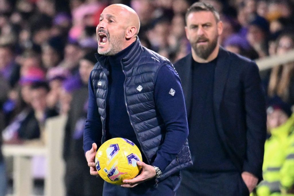 Vincenzo Italiano e Daniele De Rossi durante Fiorentina-Roma